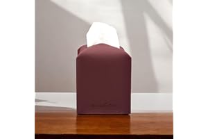 Connsole Casa Premium PU Leather Tissue Box Holder - Elegant Hotel-Style Tissue Box Cover for Home, Office & Car Decor, Tissues Cube Organizer for a Natural & Classic Look (D-Brown)