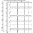 Stamp Pocket Pages Plastic Coin Holders Stamp Currency Protector Coin Collecting Supplies 10 Sheets