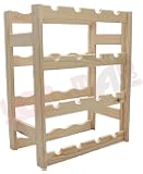 Scaffale In Legno Di Pino MODO24 Serie B – 150x80x38 Cm, Portata 35-50 Kg, Per Cantina E Garage
