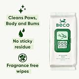 Beco Dog Wipes 1 Pack 80 Unscented Bamboo Plant Based Grooming Wipes view 2