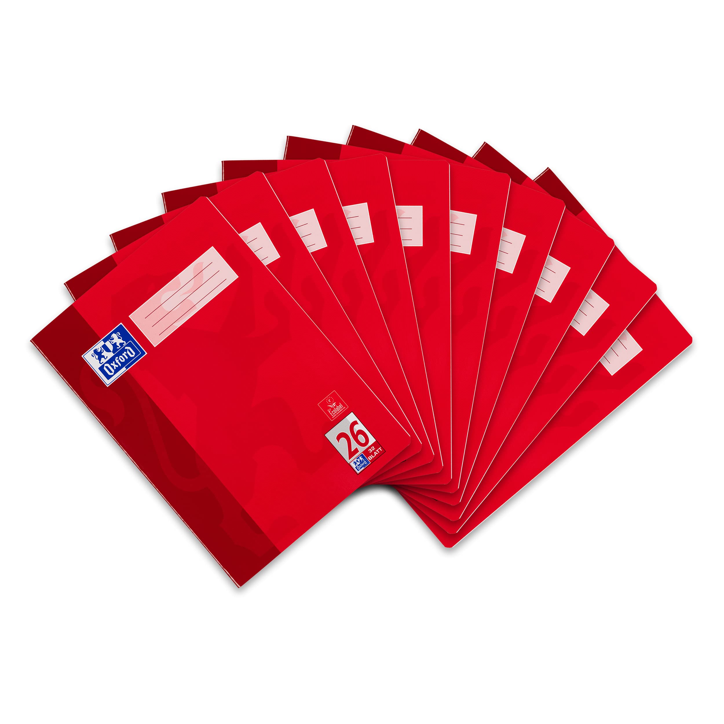 Oxford A4 School Exercise Book - 32 Pages 90 g/m² - Optic Paper Ruling 26 - Squared with Margin Pack of 10 Pack of 10