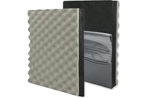 BXI Soundproofing Closed Cell Foam - 2 Pack Self-Adhesive 16'' X 12'' X 1.8'' Thickened Egg Crate Sound Proof Foam - Acoustic Foam Panels Great for Noise & Thermal Insulation (Gray)