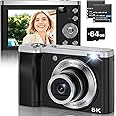 56MP 5K Digital Camera 10X Optical Zoom, Front and Rear Dual Cameras with 2.8" IPS Touch Screen, Video Vlogging Cameras for Photography with 64G Micro Card, Compact Point and Shoot Cameras