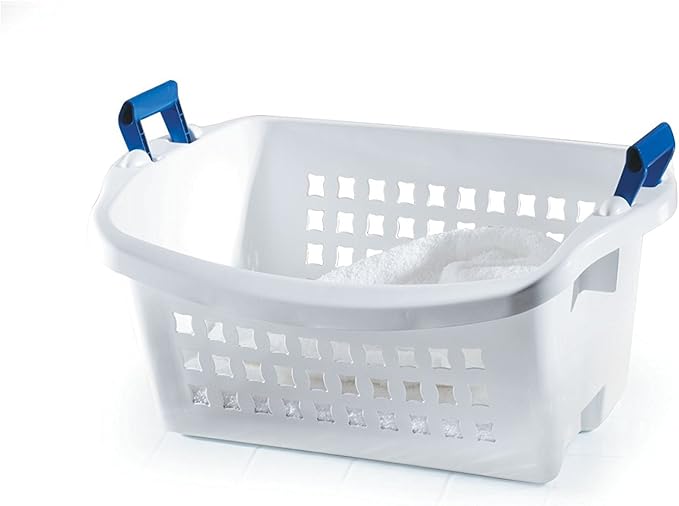 Rubbermaid Stack N' Sort Nesting Laundry Basket, White, Medium