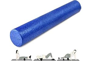 Yes4All High-Density Round Back Roller Foam, Exercise Foam Roller for Yoga, Pilates & Stretching - Blue - 36 Inches