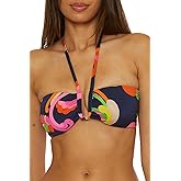 Trina Turk Womens Poolside Bandeau Bikini Top, Floral Print, Adjustable, Tie Back, Swimwear Separates for Women