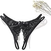Justgoo Womens Lace G-String Thongs Panties Underwear Low Rise T-Back Underpants Pack of 1-5