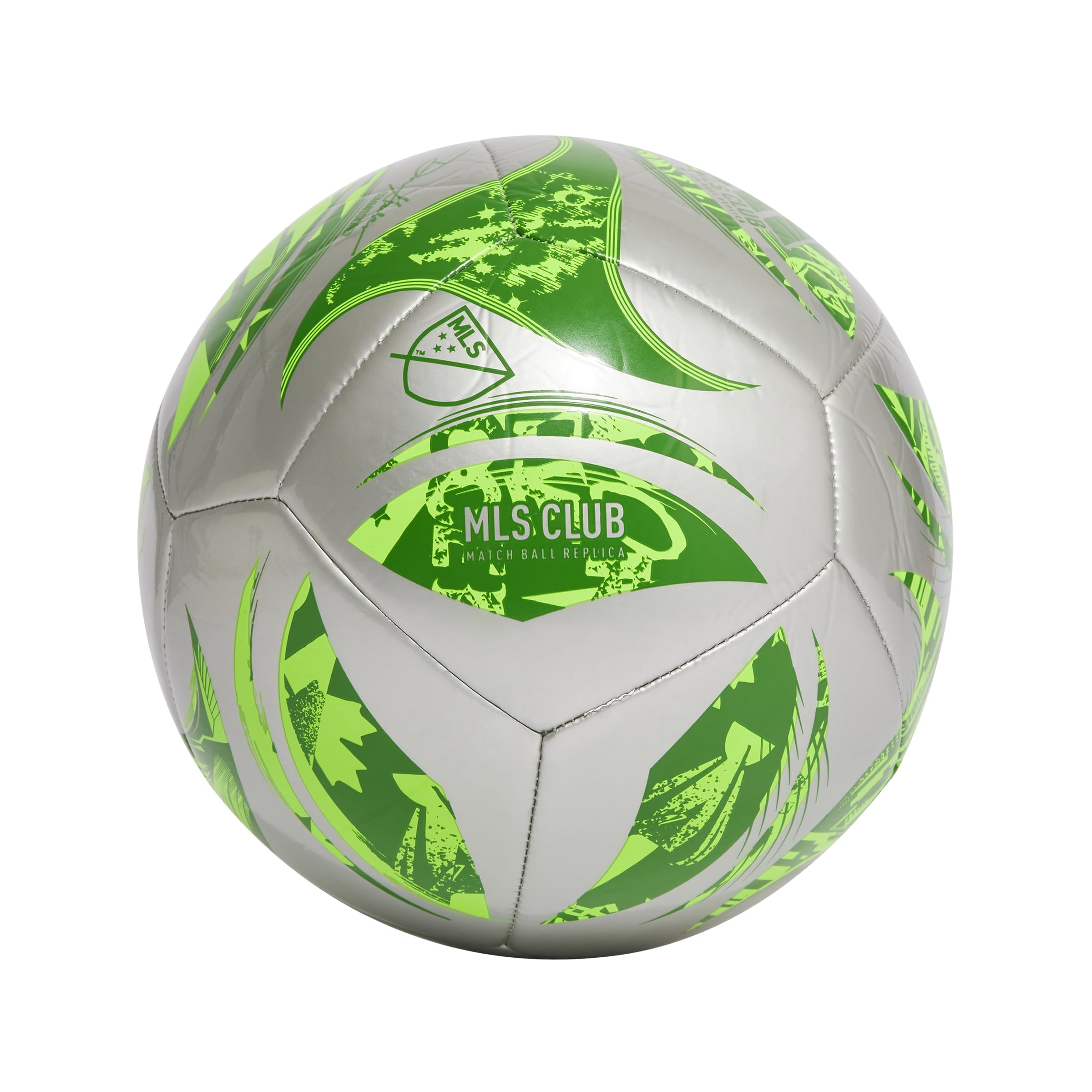 Photo 1 of adidas MLS Club Soccer Ball, Silver Metallic/Green, 4