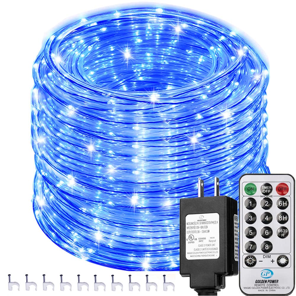 Photo 1 of Solhice 75ft LED Rope Lights Outside Blue, 280 LEDs Waterproof Christmas LED Tube Light with Remote Control for Deck, Patio, Bedroom Indoor Outdoor Decor (Not Connectable)