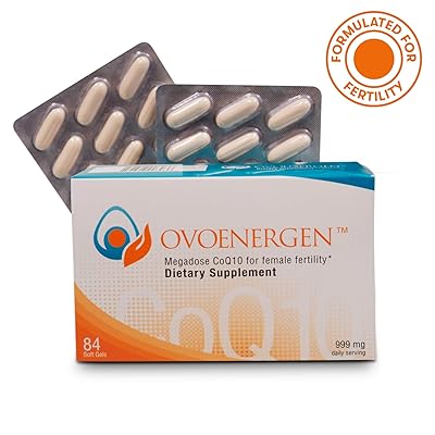 Ovoenergen CoQ10 for Female Fertility &ndash; 333mg High Absorption CoQ10 Fertility Supplement for Women - 999mg per 3-Softgel Servings (84 Softgels - 28 Day Supply)