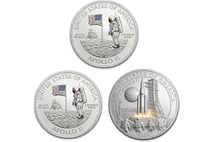 Artemis II Commemorative Silver Coin, Apoollo 11 & Artemis II Commemorative Coin, Anti-Oxidation Double-Sided Collector Coins