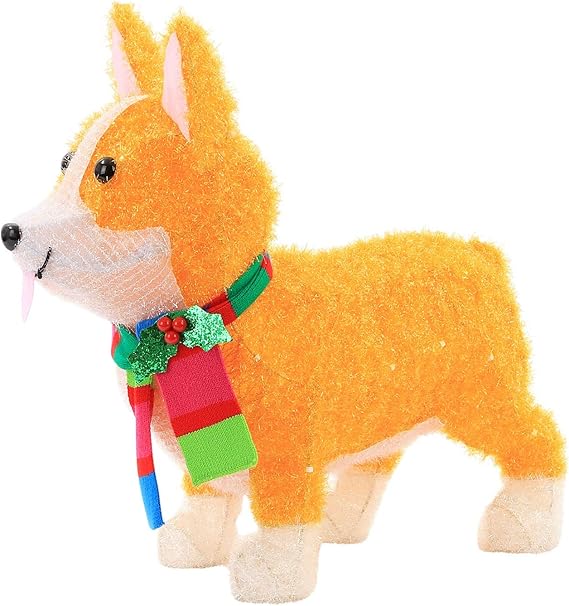 lit tinsel corgi