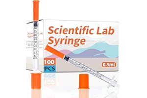 MIKIROY 0.5 ml/cc 30G 5/16 Inch Syringes, U-100 Lab Tools Syringe, Individual Wrapped, 100 Pack