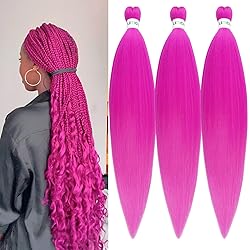Braiding Hair Pre stetched Pink Prestretched