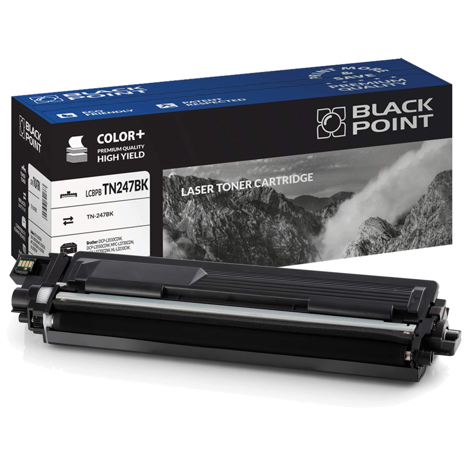 BLACK POINT Toner Compatible with TN247 TN-247 TN247BK TN-247BK TN243 TN-243 TN243BK TN-243BK Black for Brother DCP-L3550CDW DCP-L3510CDW DCP-L3550CDW MFC-l3750CDW MFC-L3730CDN MFC-L3770CDW HL-L3210CW