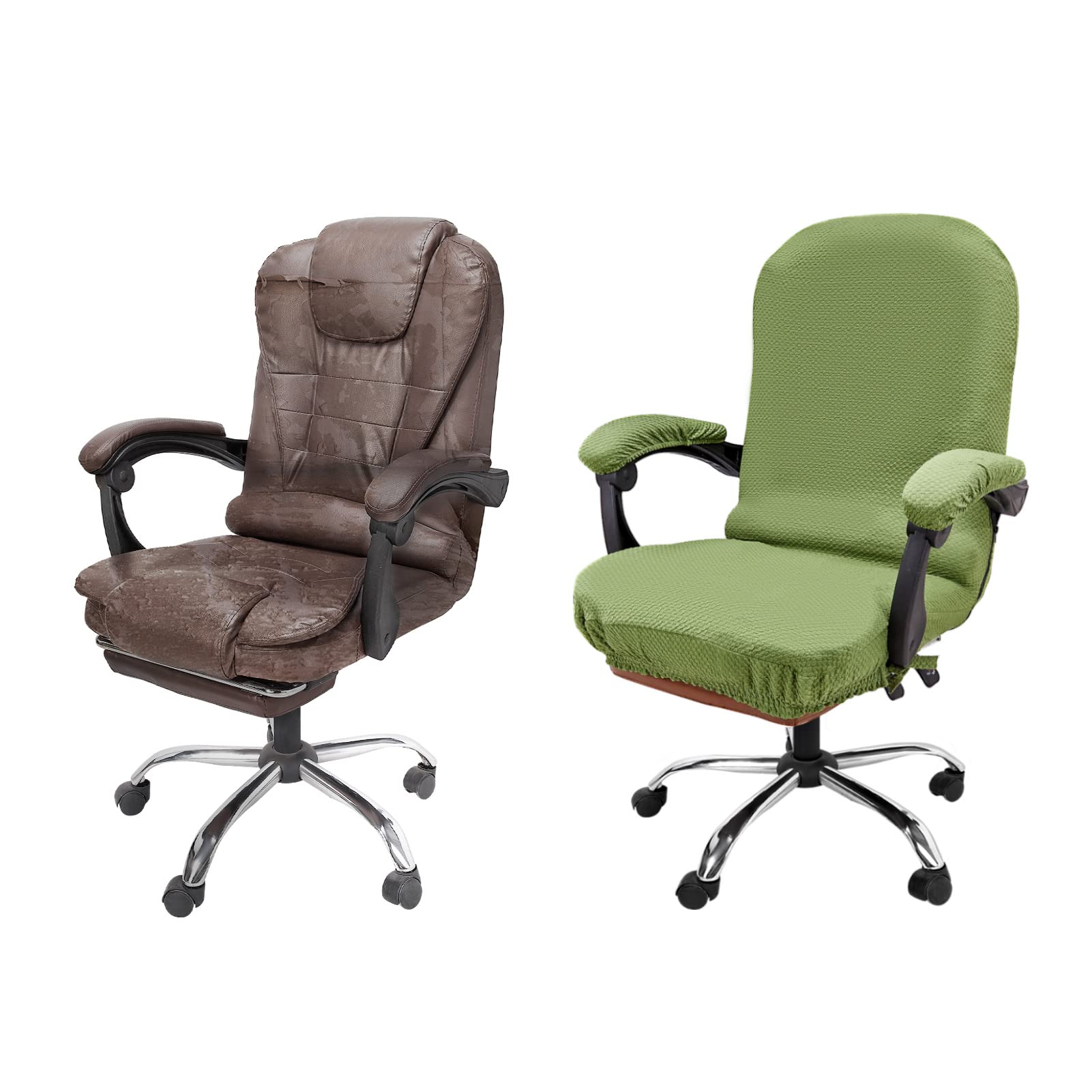 Rotating Chair Packaged NeColorLife Stretchable Office Chair Cover with Armrest Covers - Thick ...