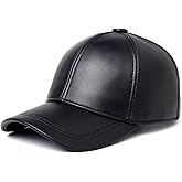 Genuine Goatskin Leather Baseball Cap – Adjustable Real Leather Hat for Men, Classic Outdoor Sports Style for Fall Winter