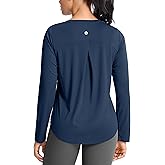 SANTINY Lightweight Long Sleeve Workout Tops for Women Breathable Gym Yoga Athletic Running Hiking Top UPF 50+ Sun Shirts