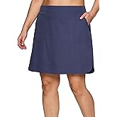 RBX Plus Size Longer Length Skort for Women Quick Drying Woven Pickleball Golf Skort with Pockets for Tennis, Hiking, Running