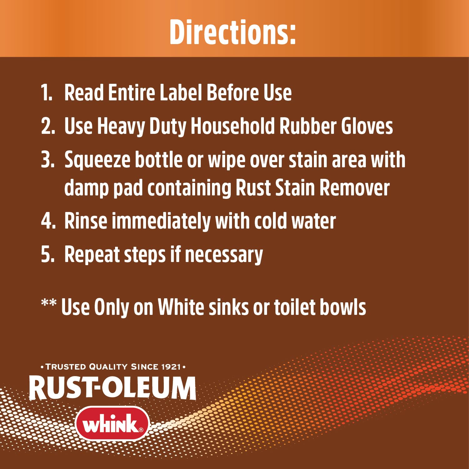 Rust-Oleum Whink Rust Stain Remover | Heavy-Duty Iron Stain Remover for White Toilets & Sinks, Colorfast Fabric & Carpets | 32 oz