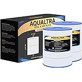 AQUALTRA Hot Tub Filter Compatible with C8465, PWK65, Watkins 31114, FC-3960, 71827, 71828, 65 sq.ft. 8 1/2”x 10 1/2” Drop in Spa Filter 2 Pack