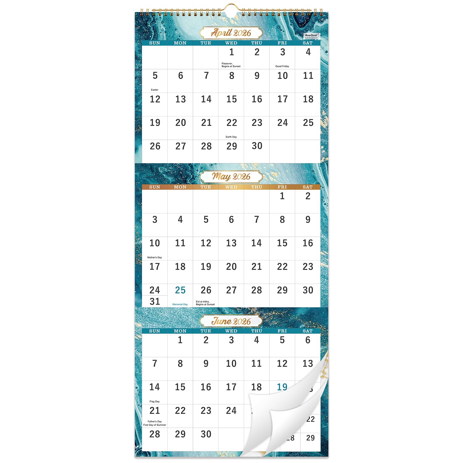 2024-2025 Wall Calendar - 3-Month Display Vertical Calendar 2024-2025, April 2024 - July 2025, 2024-2025 Calendar, 11" x 26", Large, Lay- Flat, Perfect for Your Busy Schedule