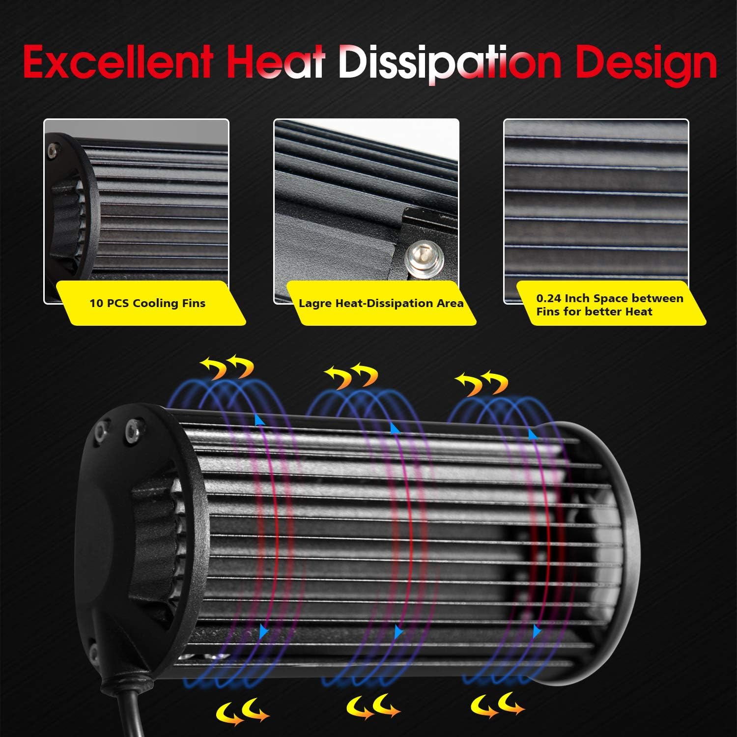 AUZKIN Led Light Bar, 7 Inches Submersible Off Road Lights Fog Light Quad Row LED Pods Spot Flood Combo Beam Driving Light 240W 24000LM Work Light for Truck Trailer Boat Pickup Car RV ATV Jeeps,2PCS: Automotive