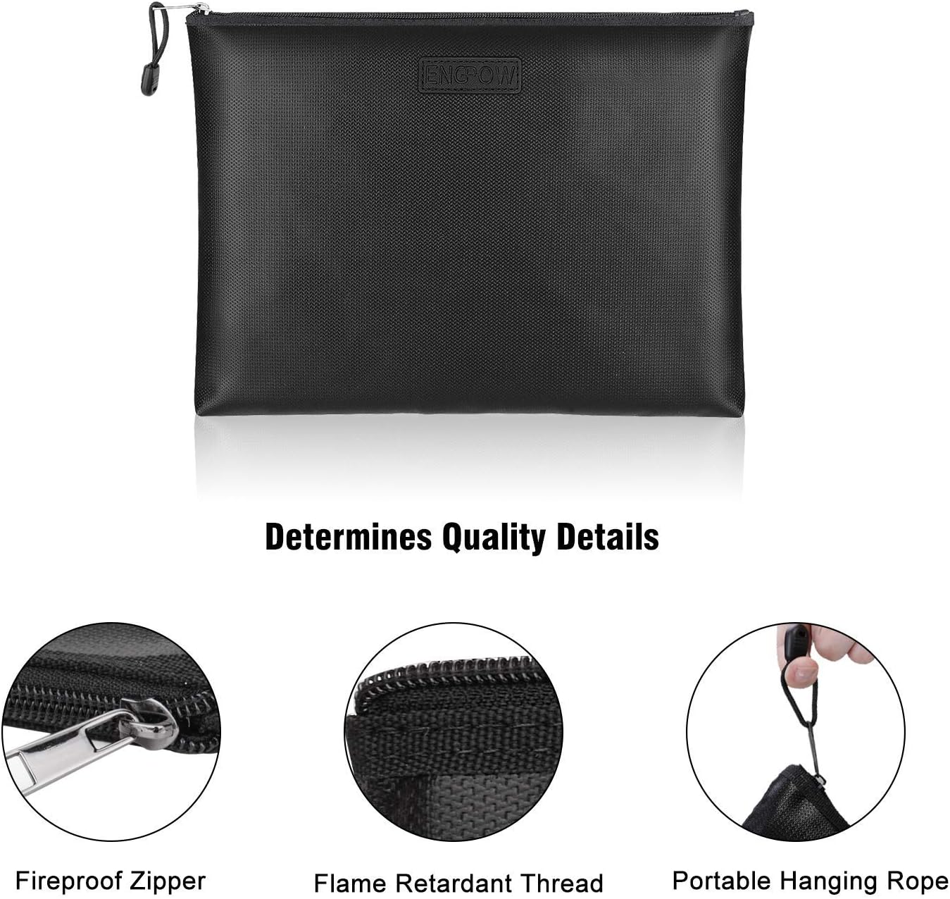 Fireproof Document Bags 2 Packs, 13.4x9.8 Inches Waterproof and Fireproof Money Bag, Fireproof Safe Storage Pouch with Zipper for A4 Document Holder, File, Cash and Tablet - - 