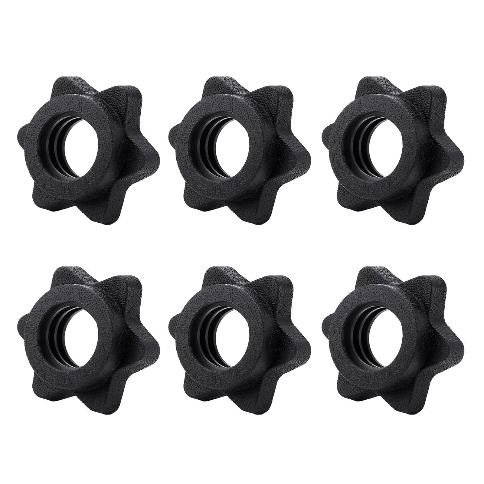 6PCS Dumbbell Clips, Anti-Slip Barbell Clips Barbell Collars, Hex Dumbbell Screw Ends, Barbell Clips Dumbbell Collars Screw Clamps,Hex Nut Barbell Spin-Lock Collars for Weight Lifting Fitness Training