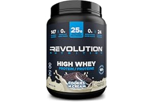 Revolution Nutrition, High Whey, Protein Powder 2LB, Whey Isolate, Gluten Free, Lean Muscle Mass For Men & Women, 25g of Prot