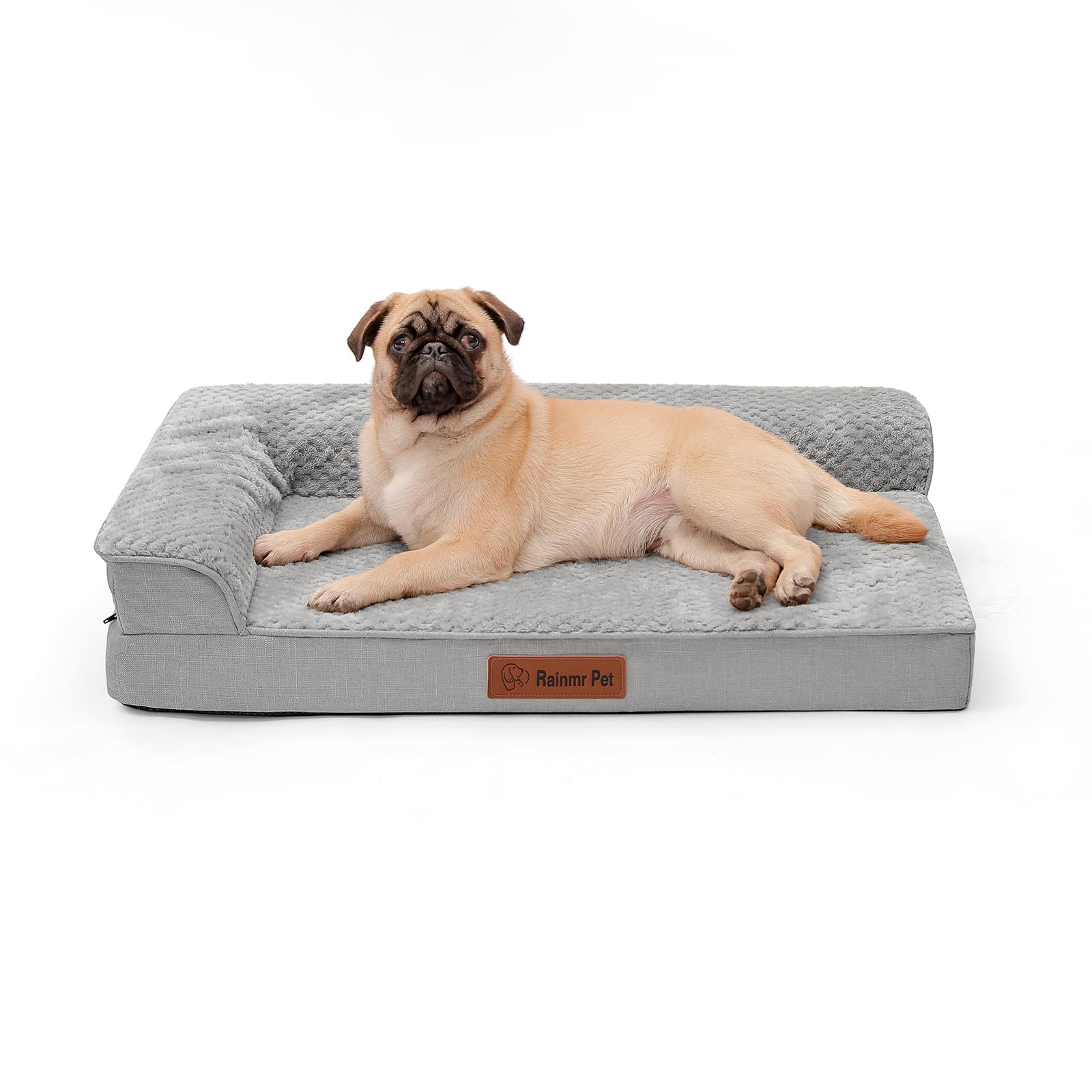 Photo 1 of Rainmr Orthopedic Dog Bed Medium Size Dog, 3 Inch Memory Foam Pet Bed for Small and Medium Dogs, Washable Removable Cover, Nonskid Bottom, Waterproof, 35x23 Inches, M Light Grey