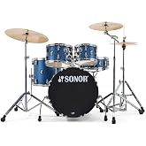 Sonor AQX Studio 5-piece Complete Drum Set - Blue Ocean Sparkle