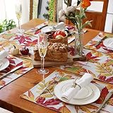 Akemaio Cotton Linen Table Runner 13x71 Inch Fall Decor Maple Leaf view 2