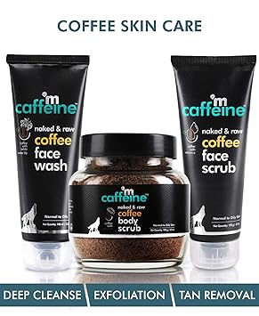 mCaffeine Complete Coffee Skin Care Combo Face wash(100ml),Body scrub(100gm),face scrub(100gm)| Exfoliation, Tan Removal, Deep Cleanse | Oily/Normal Skin | Paraben & SLS Free