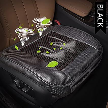 SENSUIT Cuscini di seduta per auto Seggiolino auto Sedile refrigerazione Ventilatore universale Cuscino sedile aria 12V Seggiolino auto in seta di ghiaccio Cuscini coprisedili Nero