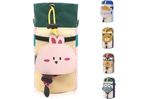 Vortika Bike Cup Holder, Animals Bike Water Bottle Holder with Shoulder Straps, Universal Cycling Bicycle Water Bottle Drink Cup Cage for Kid's Bike, Cruiser, Scooter, MTB, Road Bike