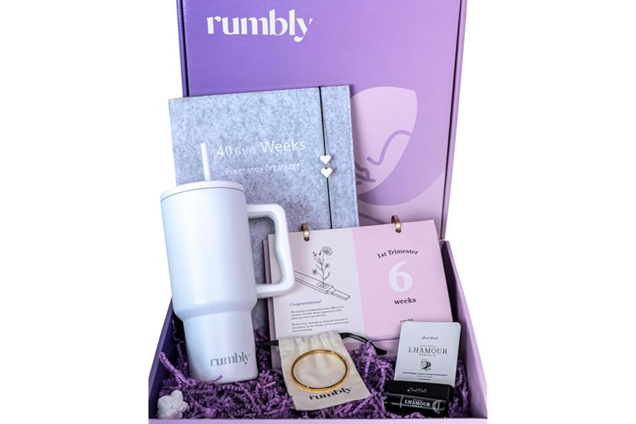 Rumbly 1st Trimester Mom-to-Be Essentials Box – Gift for Expecting Moms – Care Package with Essential New Mommy Items & Pregnancy Must-Haves – Perfect for Celebrating Motherhood & Welcoming New Life