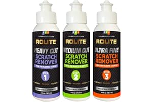 Rolite's 3 Step Scratch Removal System for Plastic & Acrylic (4 fl. oz.) with Heavy Cut, Medium Cut and Ultra Fine Combo Pack