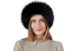 Fancylovesotio Womens Faux Fur Headband with Elastic Earwarmer Earmuff for winter cold weather