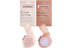 Kitsch Bar Soap Saver Bag – Patented Mesh Bag Soap Holder for Shampoo and Conditioner Bars - Extends Use & Prevents Soggy Mess - Recycled Mesh Beauty Pouch, Eco-Friendly - 2pc Set, Blush & Terracotta