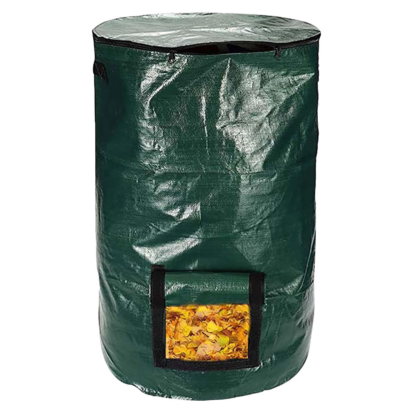 Environmental Compost Bag,Garden Waste Bin Homemade Organic Ferment PE Compost Bag Planter Kitchen Organic Waste Disposal Compost Bag… (green, 34galloon)
