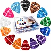 ROTOPATA 60 Pack Guitar Picks Variety Pack with Organizer Box | Colorful Celluloid Picks in Thin Medium Heavy Gauges, .5mm .58mm .75mm .84mm 1.0mm 1.2mm for Acoustic Electric Bass Ukulele