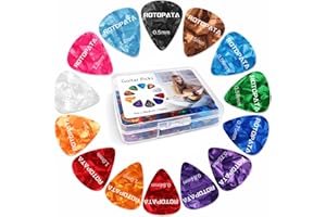 60 Pcs Guitar Picks with 6 Different Thickness Variety Colorful Celluloid Plectrums for Bass, Electric, Acoustic Guitars Ukul