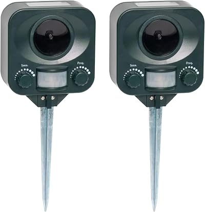 Pestbye Twinpack Solar Cat Repellent Ultrasonic Ground Stake Grounding