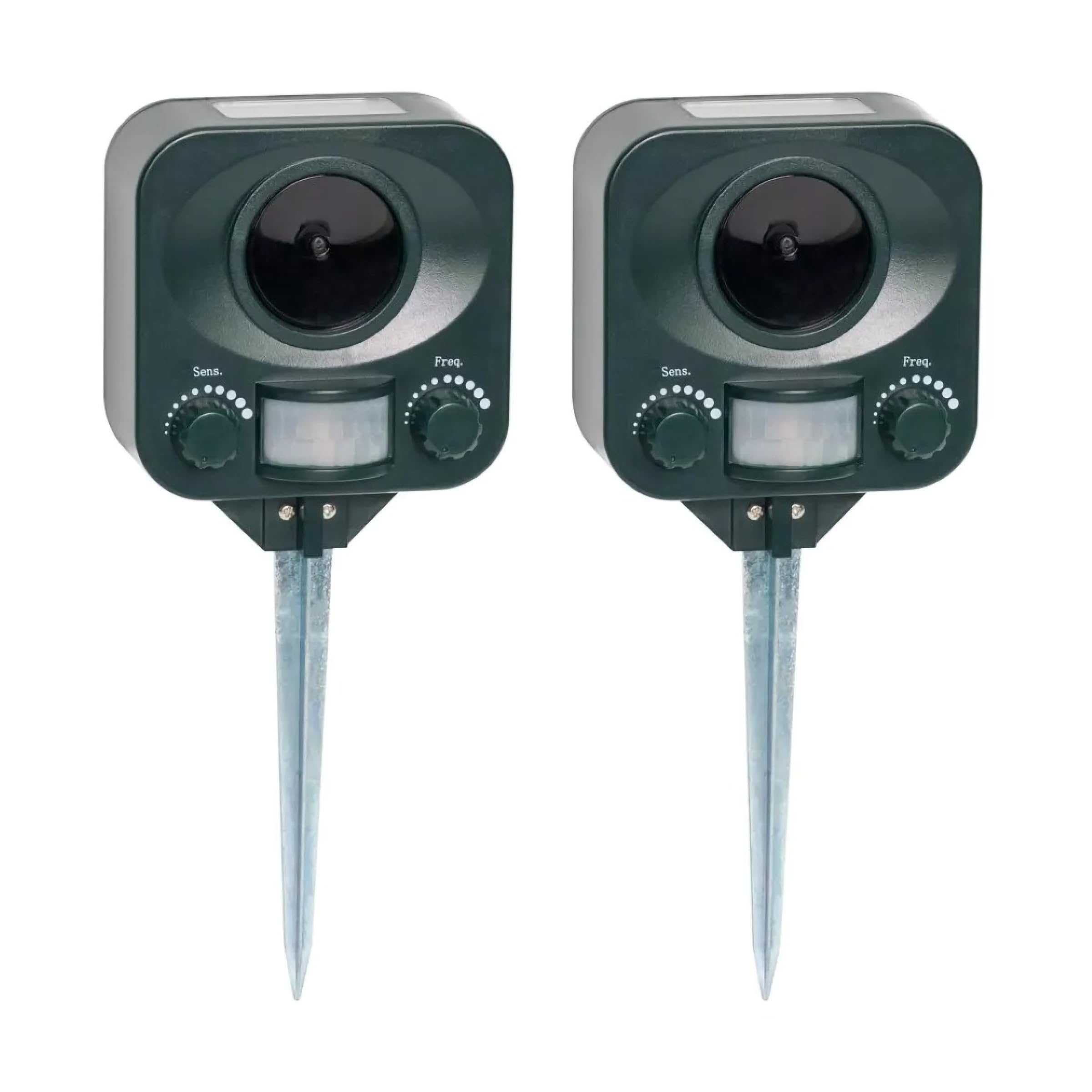 Pestbye® Twinpack Solar Waterproof Cat Repellent - Quick Fix Ultrasonic Repeller Cat Scarer with Ground Stake