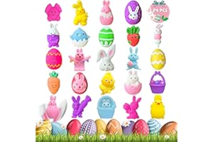 UUSYCUN 24PCS Easter Mochi Squishy Toys for Easter Basket Suffers, Easter Animal Squishies for Egg Fillers, Mochis Squishy Fidget Toys for Kids, Toddlers, Teens, Gifts, Goodie Bags, Classroom Prizes