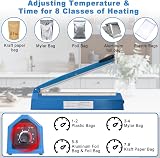 Gekufa 300mm Impulse Sealer, 8-Stage Temp, 3 Extra Heat Elements, 0.4mm view 5
