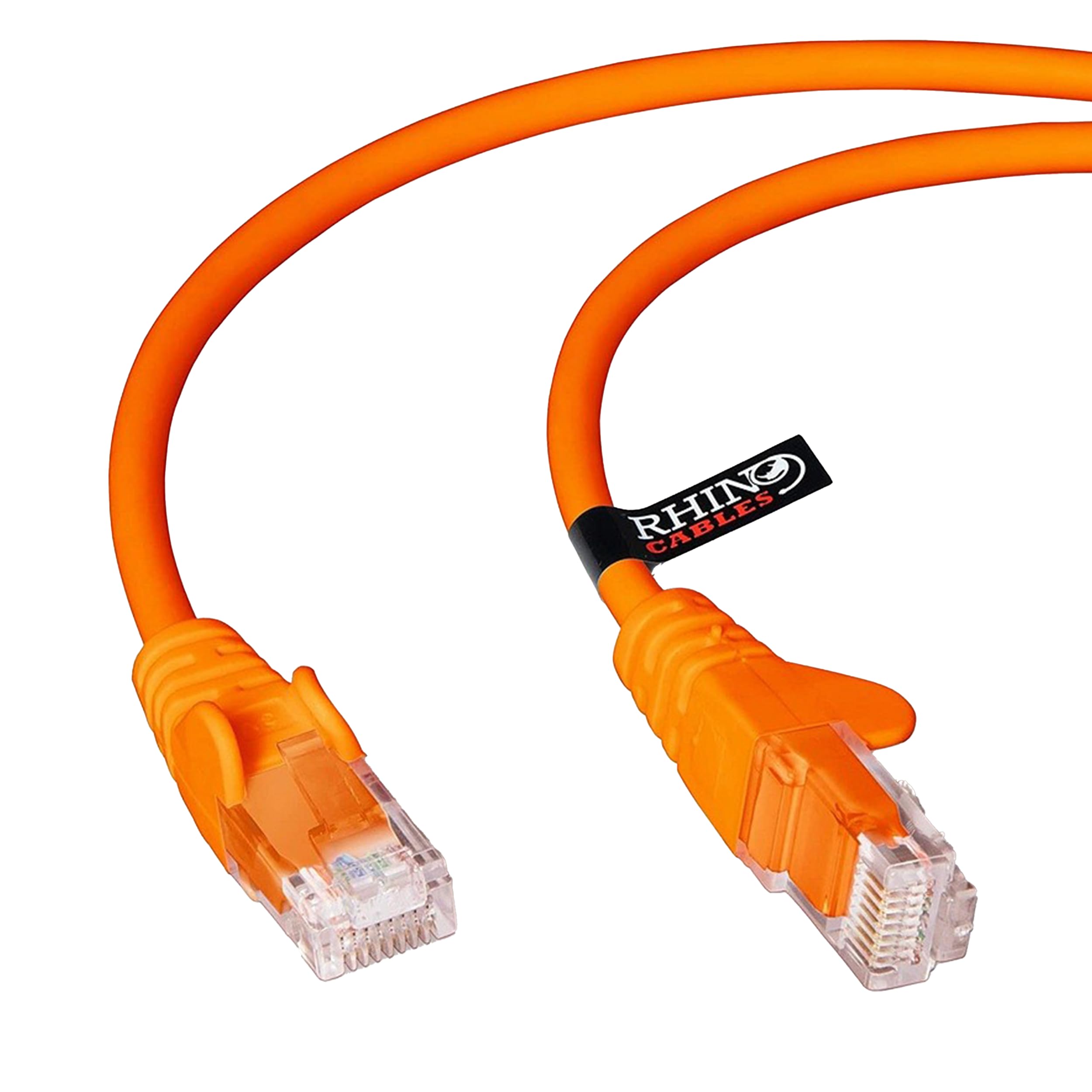rhinocables CAT 5e High-Speed Ethernet Cable - Reliable LAN Network RJ45 Cable for Fast Internet & Data Transfer | Durable WiFi Broadband Cable for Gaming & Streaming, (10m, Orange, Pack of 1)