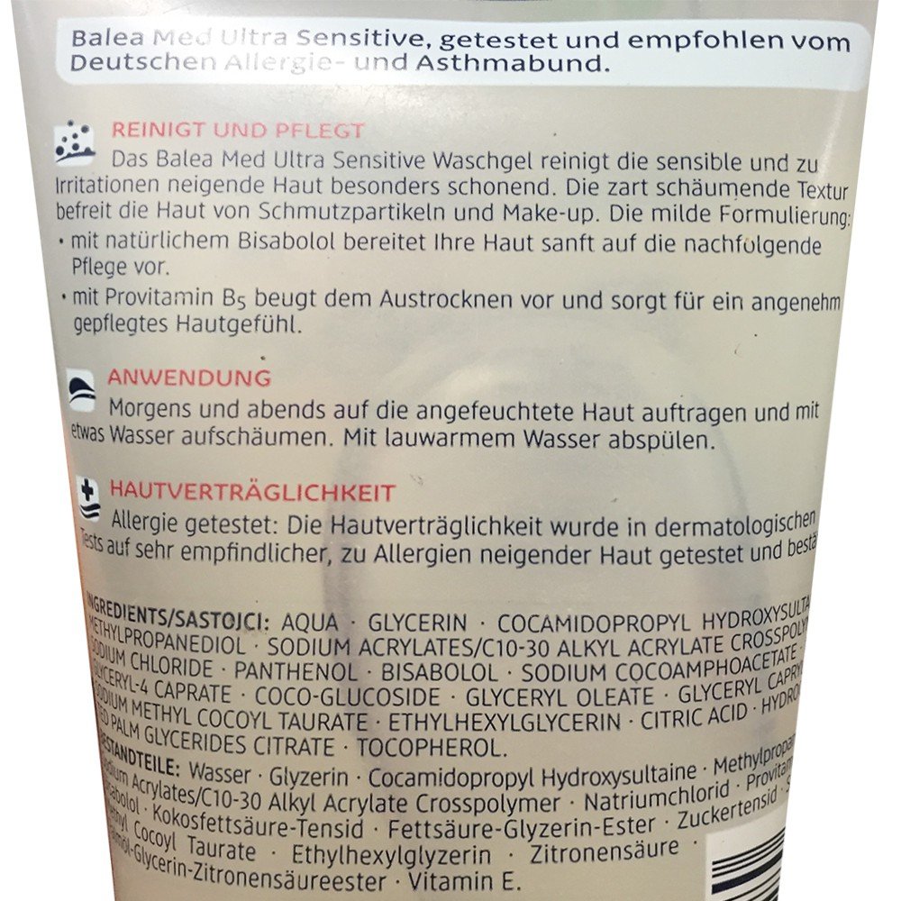 Balea Med Ultra Sensitive Cleansing Gel 150ml Tube Buy Online In Gibraltar At Gibraltar Desertcart Com Productid