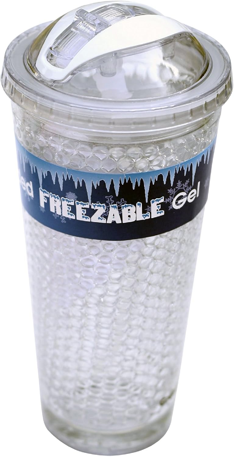 Green Canteen 16 Ounce Beaded Freezable Gel Cold Drink Tumbler, 2Pack Tumblers